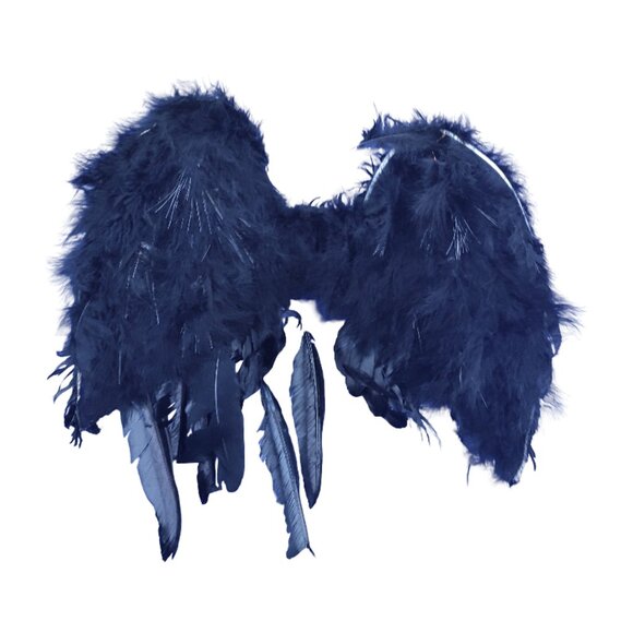 Handmade Black Feather Wings Poor Condition for Parts Halloween Costume Cosplay - Picture 1 of 2